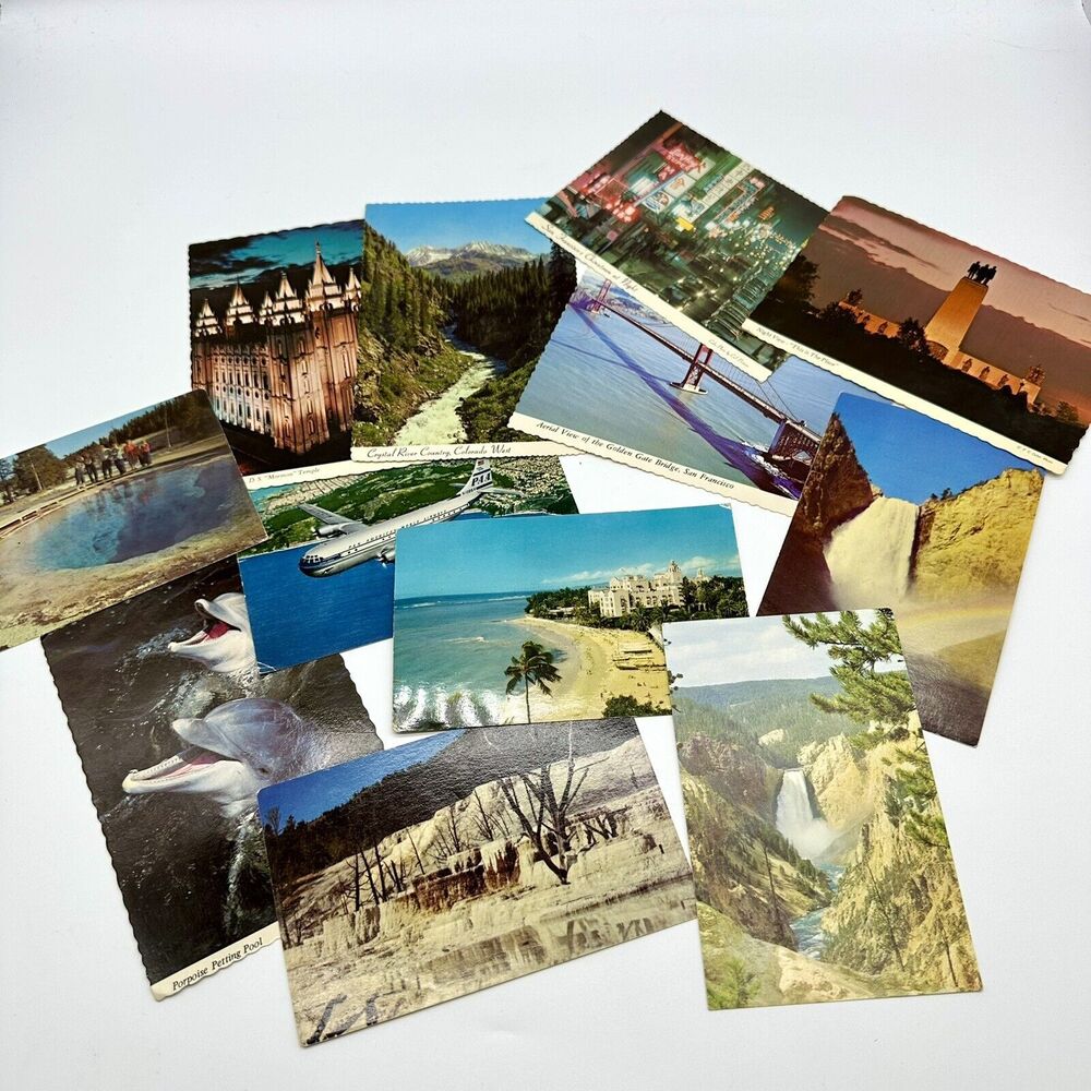 Lot of 12 Souvenir Vintage 70's/80's Postcard Unposted Various Locations